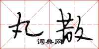 段相林丸散行书怎么写