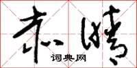 刘少英赤晴草书怎么写