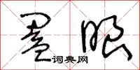 王冬龄阖眼草书怎么写