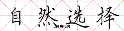 田英章自然选择楷书怎么写
