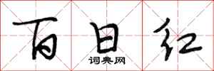 段相林百日红行书怎么写