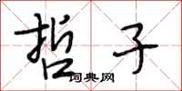 段相林哲子行书怎么写