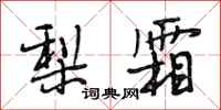 段相林梨霜行书怎么写