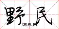 段相林野民行书怎么写