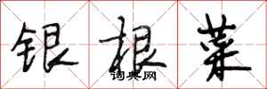 段相林银根菜行书怎么写