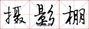 段相林摄影棚行书怎么写