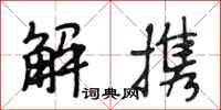段相林解携行书怎么写