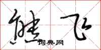 段相林熊飞行书怎么写