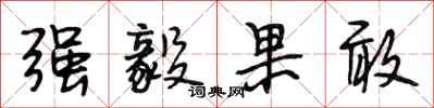 段相林强毅果敢行书怎么写
