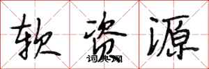 段相林软资源行书怎么写