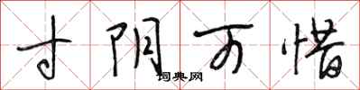 段相林寸阴可惜行书怎么写