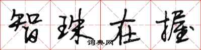 段相林智珠在握行书怎么写