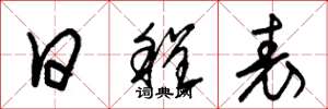 朱锡荣日程表草书怎么写