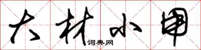 朱锡荣大材小用草书怎么写