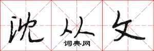 段相林沈从文行书怎么写