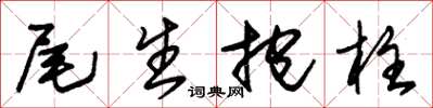 朱锡荣尾生抱柱草书怎么写
