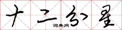 朱锡荣十二分星草书怎么写