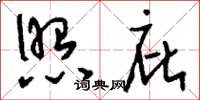 刘少英照庇草书怎么写
