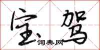 段相林宝驾行书怎么写