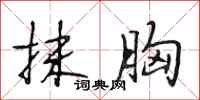 段相林抹胸行书怎么写