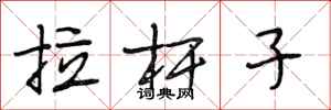 段相林拉杆子行书怎么写
