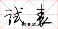 段相林试表行书怎么写