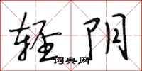 段相林轻阴行书怎么写