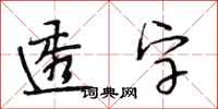 段相林透字行书怎么写
