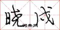 段相林晓戍行书怎么写