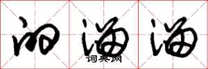 朱锡荣的溜溜草书怎么写