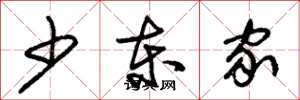 朱锡荣少东家草书怎么写