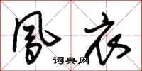 朱锡荣凤衣草书怎么写