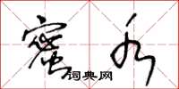 王冬龄蜜水草书怎么写