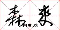 朱锡荣森爽草书怎么写