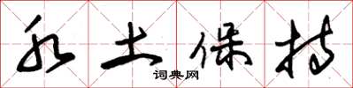 朱锡荣水土保持草书怎么写