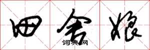 朱锡荣田舍娘草书怎么写