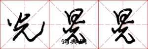 朱锡荣光晃晃草书怎么写