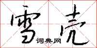 钱沛云雪壳行书怎么写