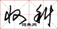 朱锡荣收科草书怎么写