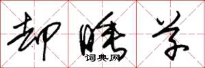 朱锡荣却睡草草书怎么写