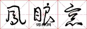 曾庆福凤眼窗草书怎么写
