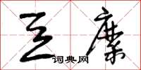 曾庆福豆糜草书怎么写