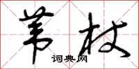 曾庆福苇杖草书怎么写