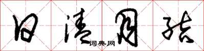 朱锡荣日清月结草书怎么写