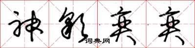 朱锡荣神彩奕奕草书怎么写