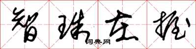 朱锡荣智珠在握草书怎么写