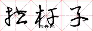 曾庆福拉杆子草书怎么写