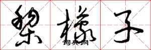 曾庆福黎檬子草书怎么写