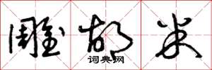 曾庆福雕胡米草书怎么写