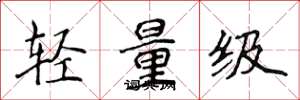 侯登峰轻量级楷书怎么写